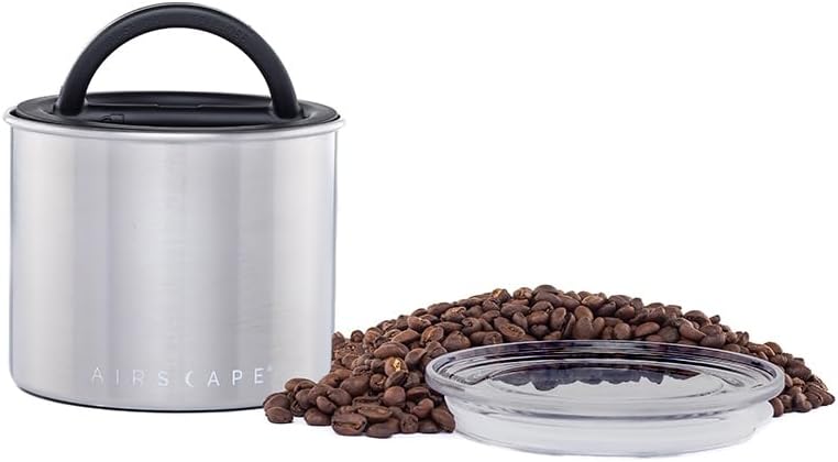 AirScape Stainless Steel Coffee Canister with Airtight Patented Lid an