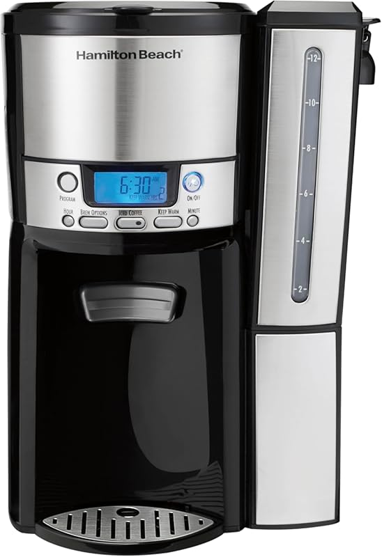 Hamilton Beach One Press Programmable 12 Cup Coffee Maker with Interna