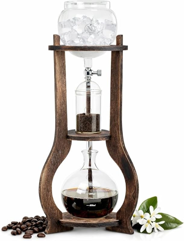 Nispira 6–8 Cup Cold Brew Drip Tower Coffee Maker with Adjustable Valv