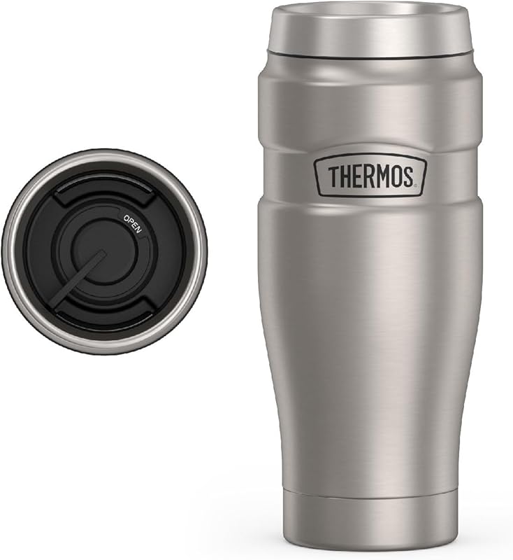 THERMOS Stainless King 16oz Vacuum-Insulated Travel Tumbler, Durable M