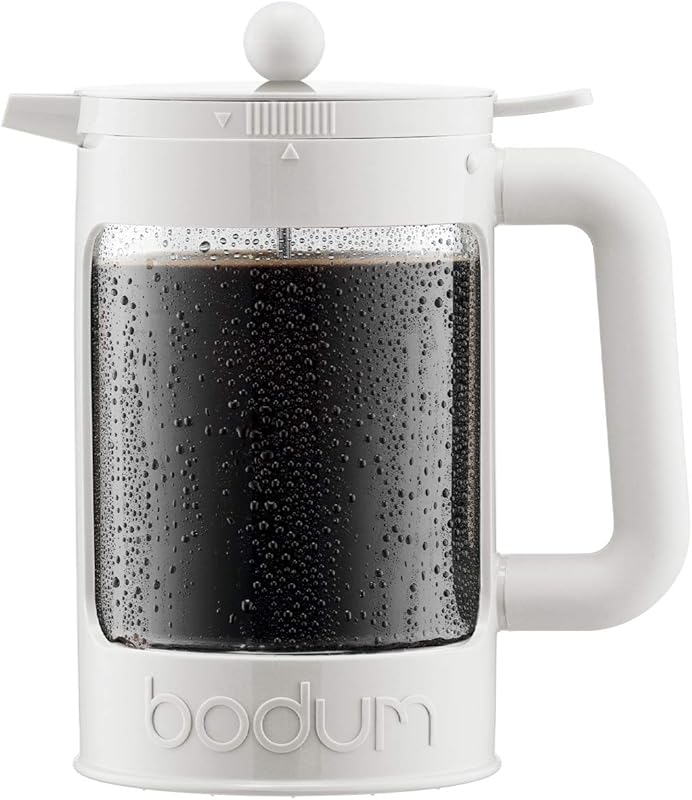 Bodum Bean 1.5L/51oz Cold Brew Coffee Maker Set in White, Easy Brewing