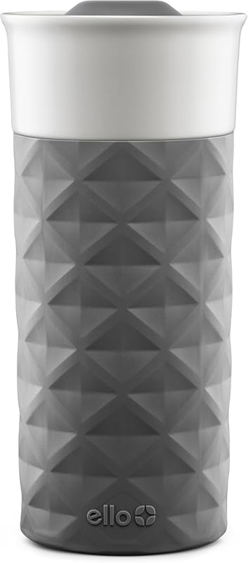 Ello Ogden 16 oz Ceramic Travel Mug with Splash-Resistant Slider Lid, 