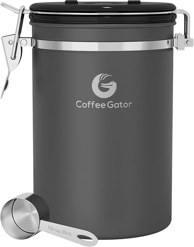 Coffee Gator 22oz Airtight Stainless Steel Coffee Canister with Date-T