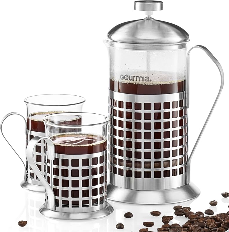 Gourmia GCM9830 French Press Coffee Maker Set with 600ml Brewer and 2