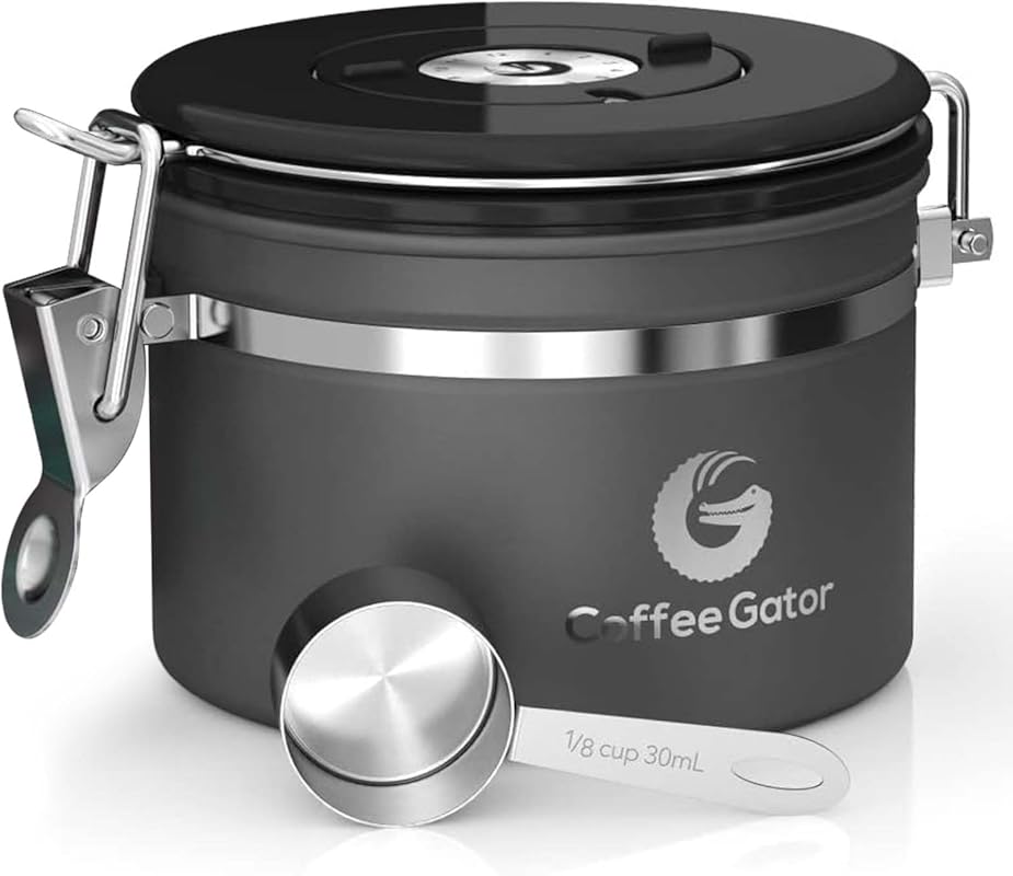 Coffee Gator 11oz Airtight Stainless Steel Coffee Canister with Date-T