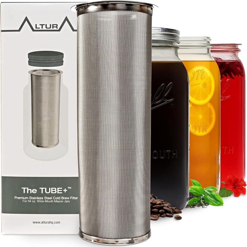 Altura The TUBE+ 64oz Cold Brew Coffee Maker and Tea Infuser with Stai