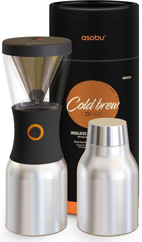 asobu 40oz Award-Winning Insulated Cold Brew Coffee Maker with Leakpro