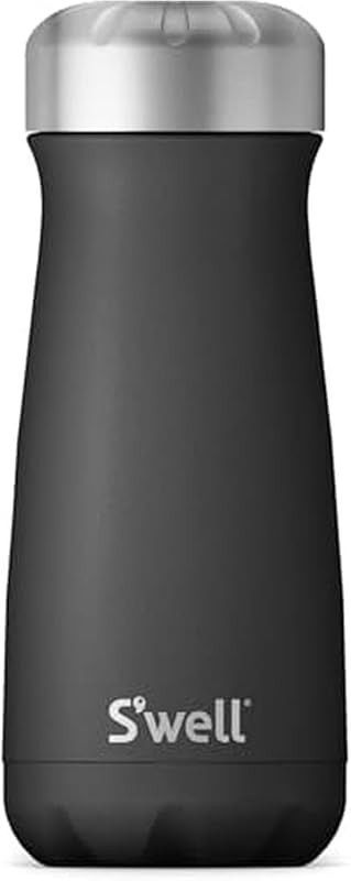 S'well 16oz Onyx Stainless Steel Traveler, Triple-Layer Vacuum Insulat