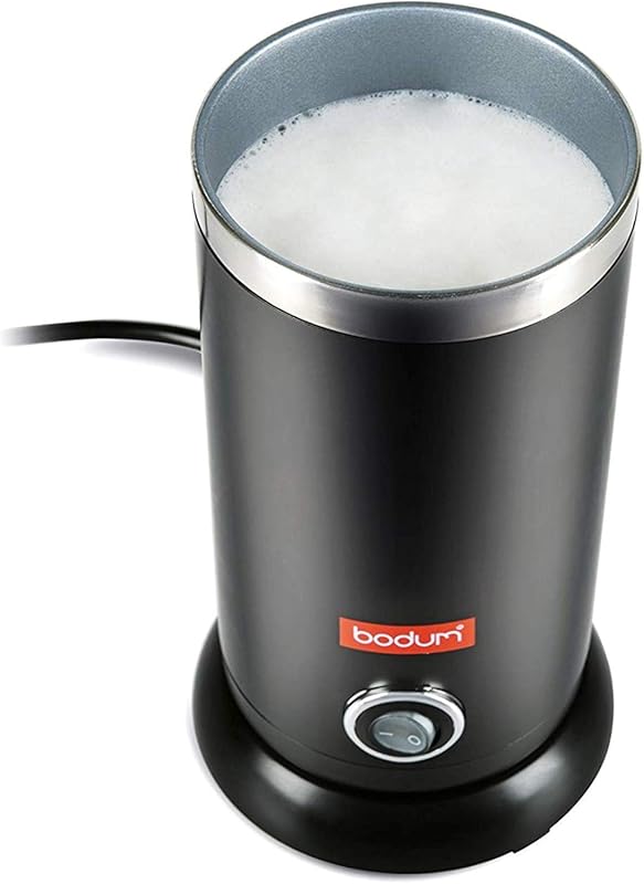 Bodum Bistro 10oz Black Electric Milk Frother for Smooth and Creamy Co
