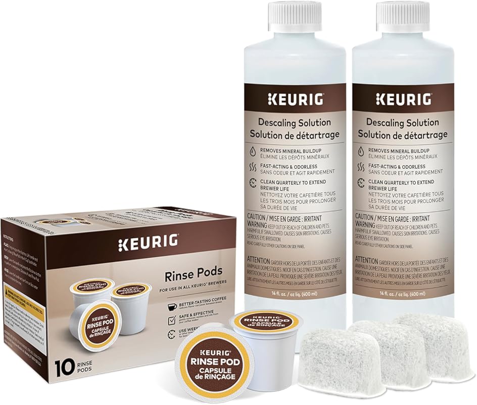 Keurig Brewer Maintenance Kit with Descaling Solution, Water Filters &