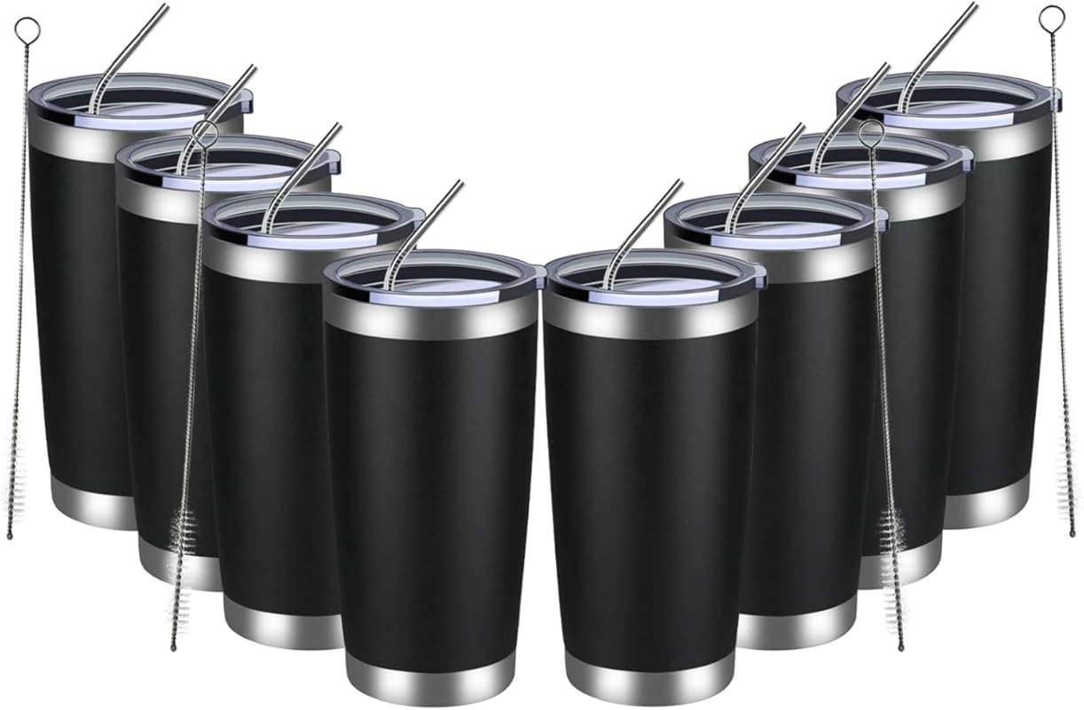 MEWAY 20oz Tumbler 8 Pack Double Wall Vacuum Insulated Stainless Steel
