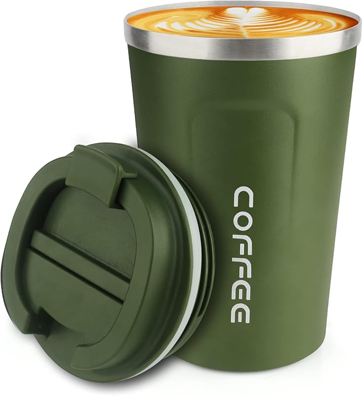 CS COSDDI 12oz Green Stainless Steel Vacuum Insulated Coffee Travel Mu