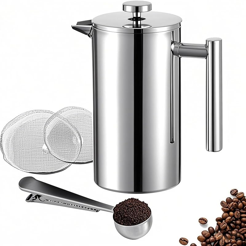 Small 350ml Double-Wall Insulated Stainless Steel French Press Coffee