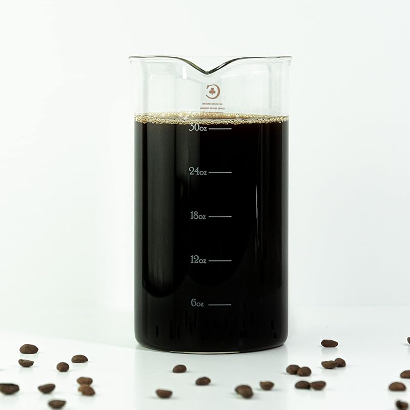 Cafe Crush Club 34oz Replacement Glass for French Press, Fire Hardened