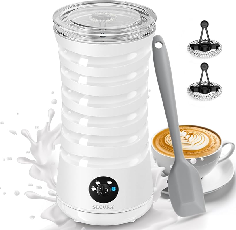 Secura 4-in-1 Electric Milk Frother and Steamer, 8.4oz Hot & Cold Foam