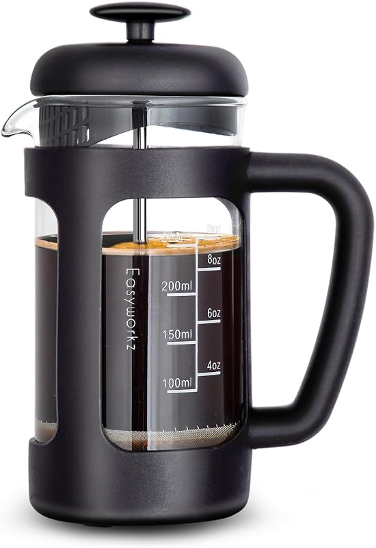 Easyworkz 12oz French Press Coffee and Tea Maker with Durable Borosili