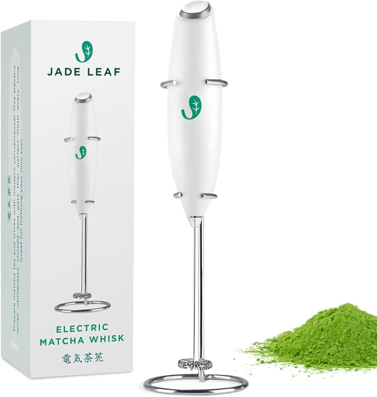 Jade Leaf Matcha Electric Whisk and Milk Frother for Barista Style Foa