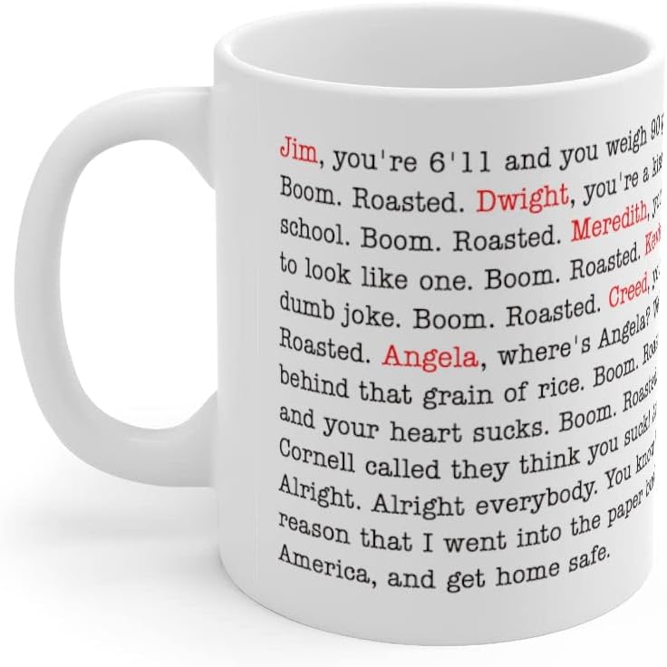 The Office Boom Roasted Coffee Mug, Funny Michael Scott 11 oz Ceramic