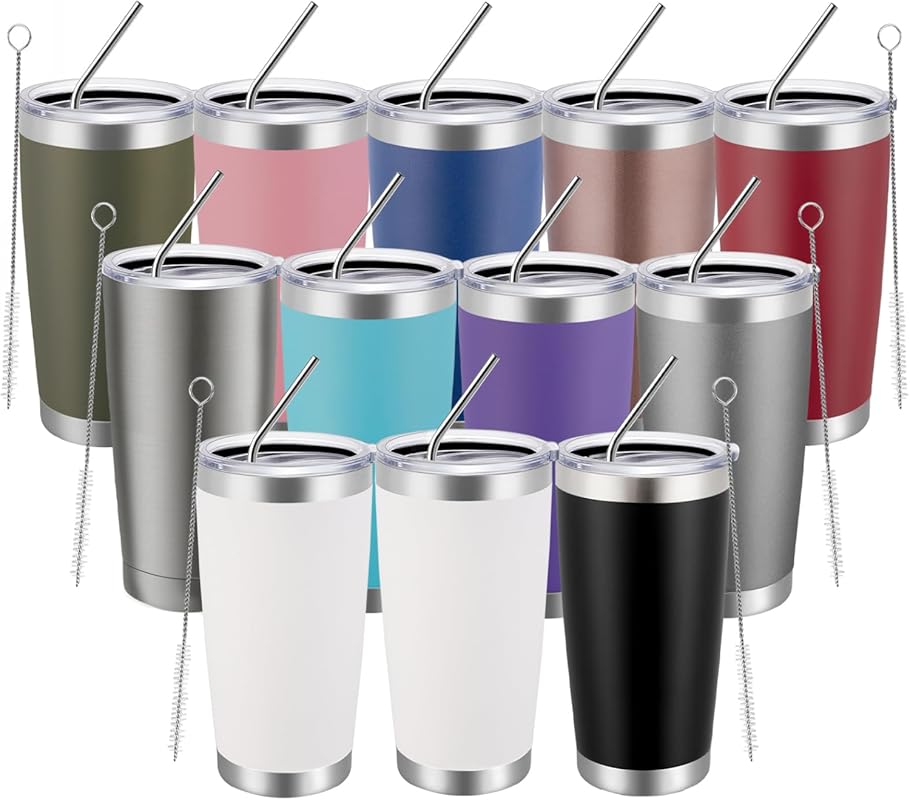 MEWAY 20 oz Stainless Steel Double Wall Vacuum Insulated Tumblers, 12-