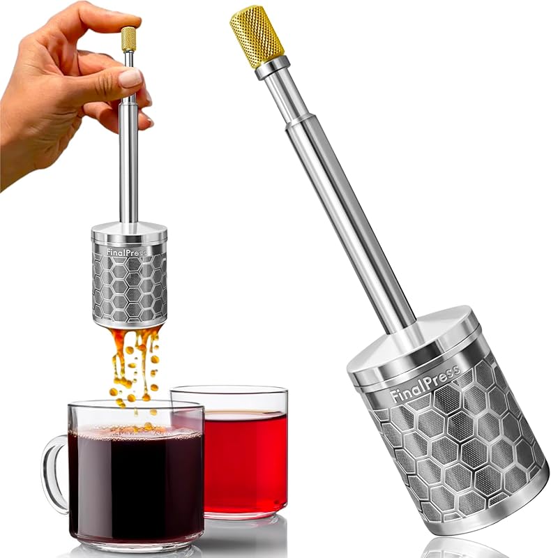 FinalPress Original Portable Stainless Steel Micro French Press with P