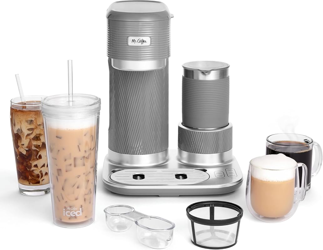 Mr. Coffee 4-in-1 Latte Lux Coffee Maker with Built-In Milk Frother, S