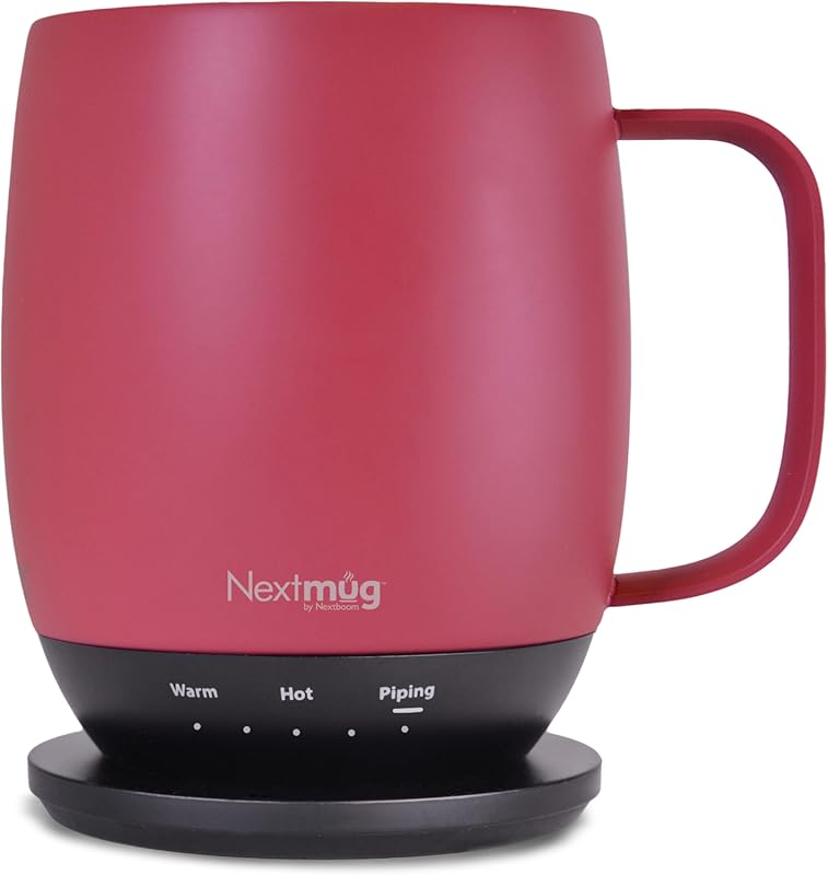 Nextmug 14oz Dusty Rose Temperature-Controlled Self-Heating Coffee Mug