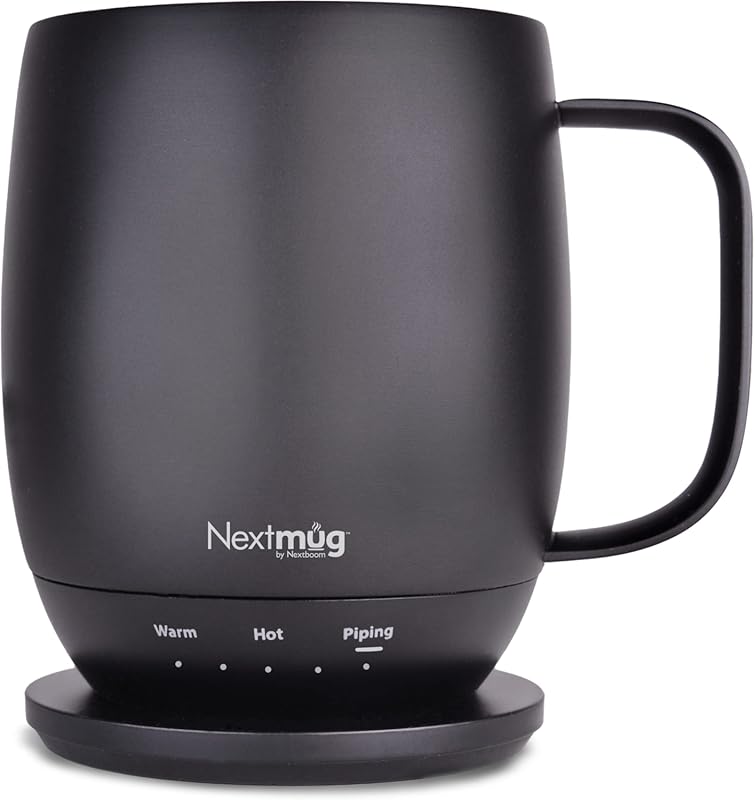 Nextmug Black 14 oz Self-Heating Temperature-Controlled Coffee Mug for