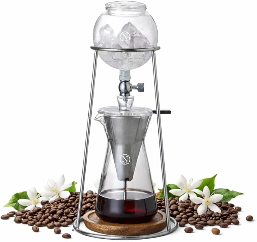 Nispira 400ml Stainless Steel and Borosilicate Glass Iced Coffee Cold