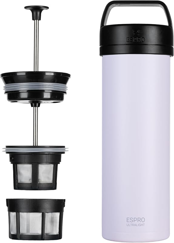 ESPRO P0 Ultralight Travel French Press, Vacuum Insulated Stainless St