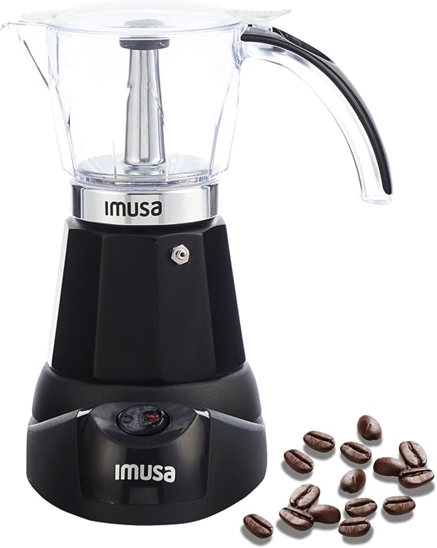 IMUSA Electric Espresso Maker for 3 or 6 Cups, Black Coffee Machine fo