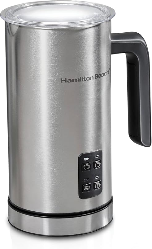 Hamilton Beach Stainless Steel Electric Milk Frother & Warmer with 4 S