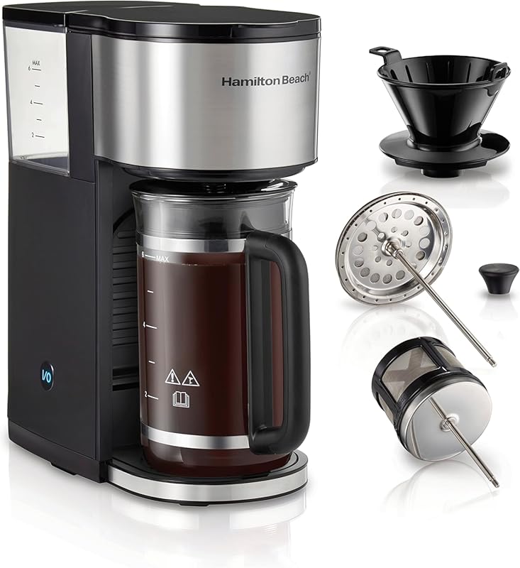 Hamilton Beach Home Barista 7-in-1 Small Coffee Maker, 6-Cup Carafe, D