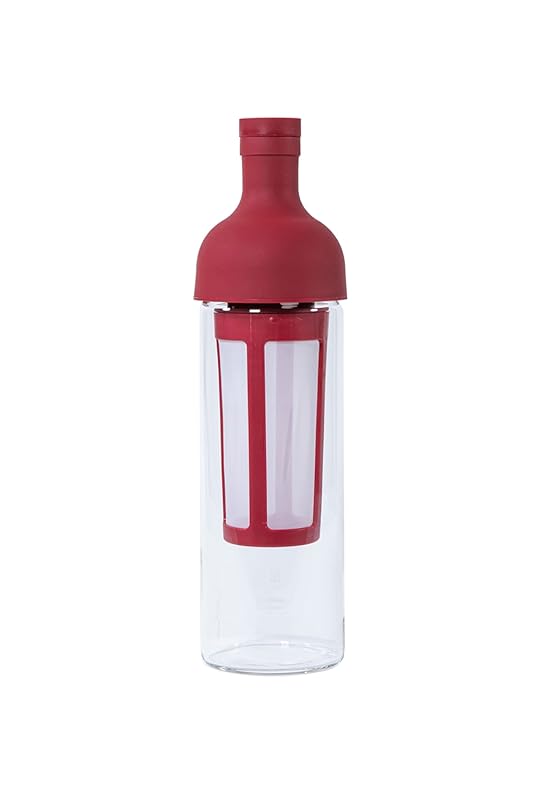 Hario Cold Brew Coffee Wine Bottle 650ml, Cranberry Red, Sleek and Por