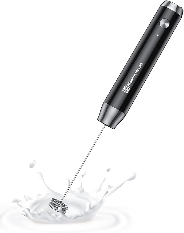 Maestri House LunaFro NS Rechargeable Handheld Milk Frother with Detac