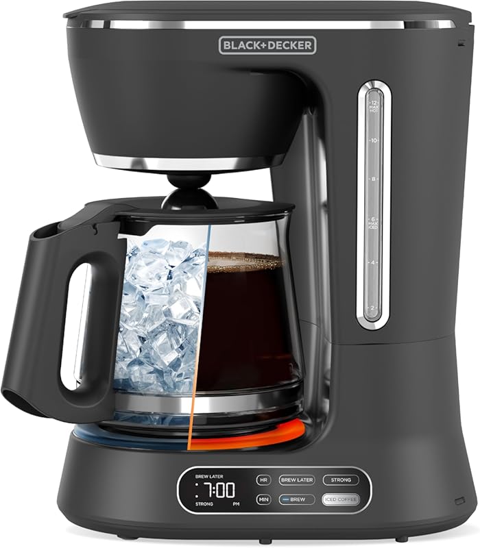 BLACK+DECKER Split Brew 12-Cup Programmable Digital Coffee Maker for H
