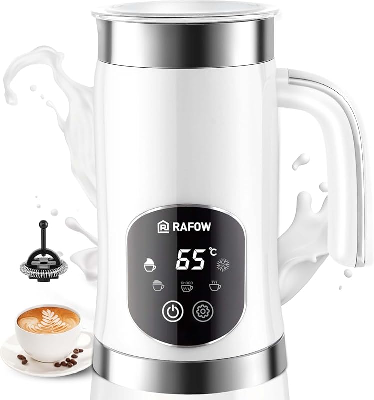 Automatic 5-in-1 Milk Frother and Steamer with 11.8oz Hot & Cold Foam 