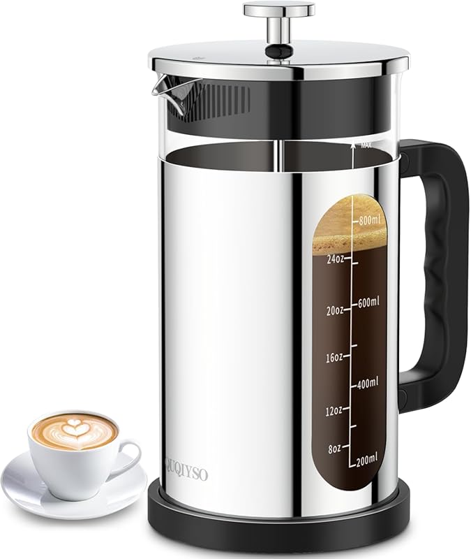 French Press Cold Brew Coffee Maker 34oz with 304 Stainless Steel, Bor