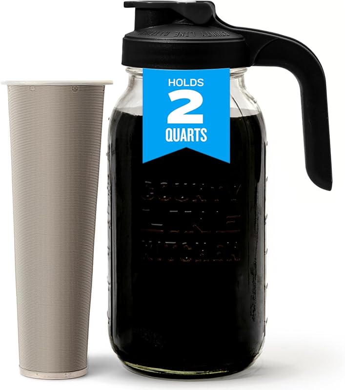 County Line Kitchen 64oz Glass Cold Brew Coffee Maker with Leak-Proof