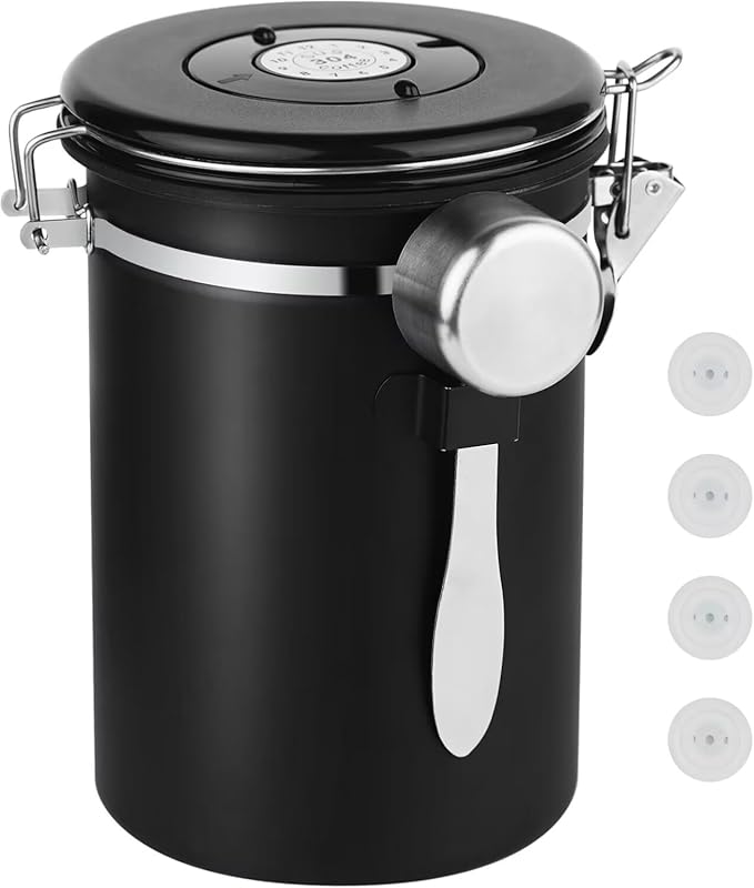 Ohtomber 22oz Stainless Steel Airtight Coffee Canister with Date Track