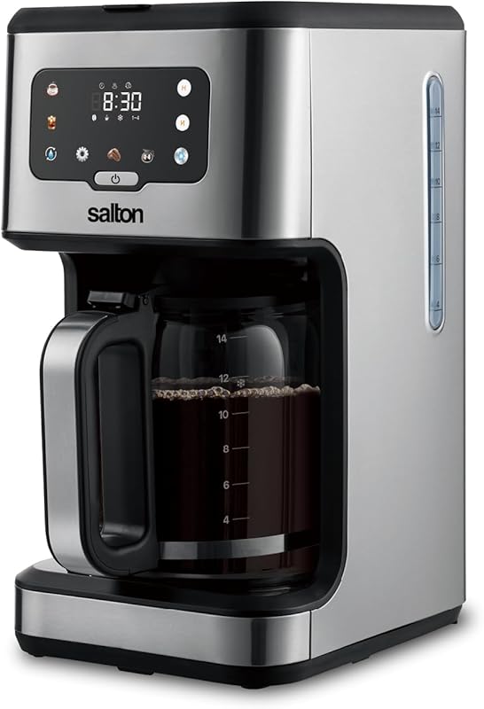 Salton 14-Cup Stainless Steel Digital Coffee Maker with Easy-to-Use Co