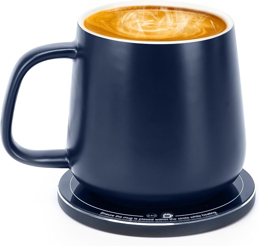 APEKX Warm Cup 12.8oz Coffee Mug Warmer Set with 131°F Constant Temp,