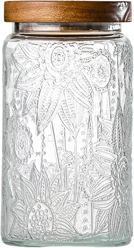 32oz Vintage Airtight Glass Jars with Lids for Kitchen Storage of Coff