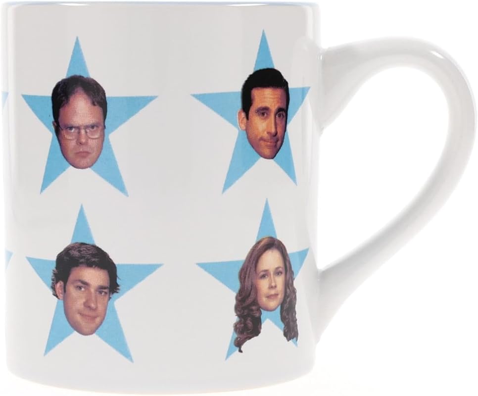 Silver Buffalo The Office Cast Stars Ceramic Mug, 14 oz Coffee Cup for