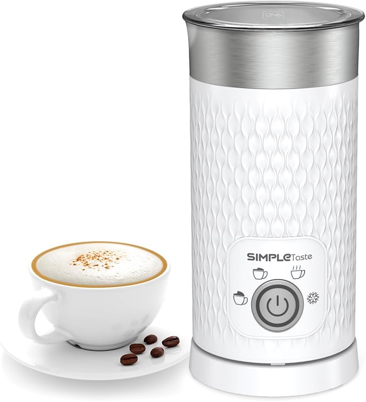 SIMPLETASTE 4-in-1 Electric Milk Frother with Automatic Warm and Cold