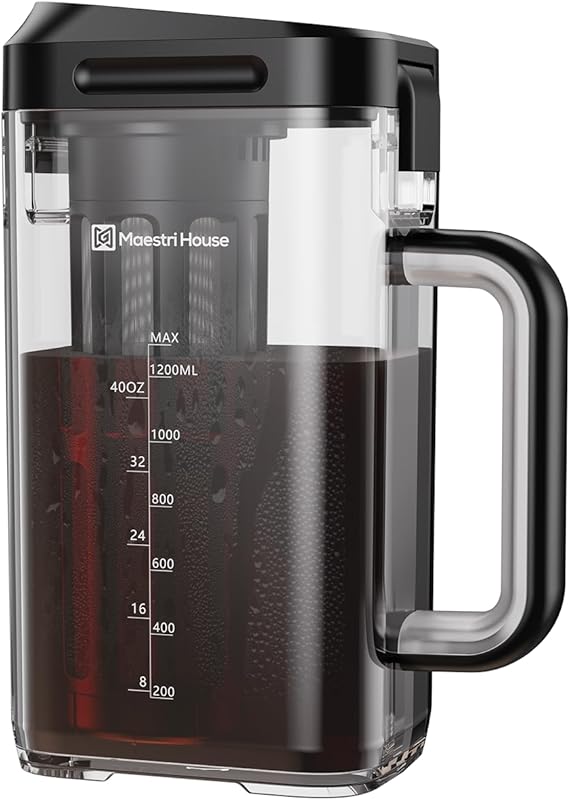 Maestri House Compact 40oz Cold Brew Coffee Maker with 350 Mesh Filter