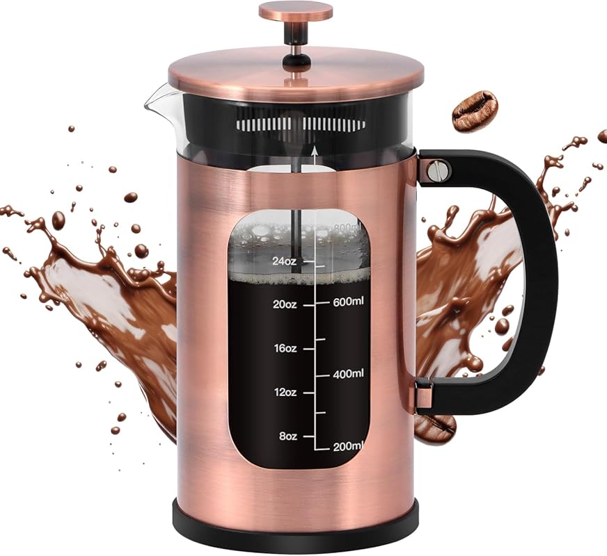 Panana 34oz Borosilicate Glass French Press Coffee Maker with Heat Res