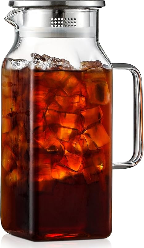 40oz Borosilicate Glass Square Pitcher with Lid and Handle, Breast Mil