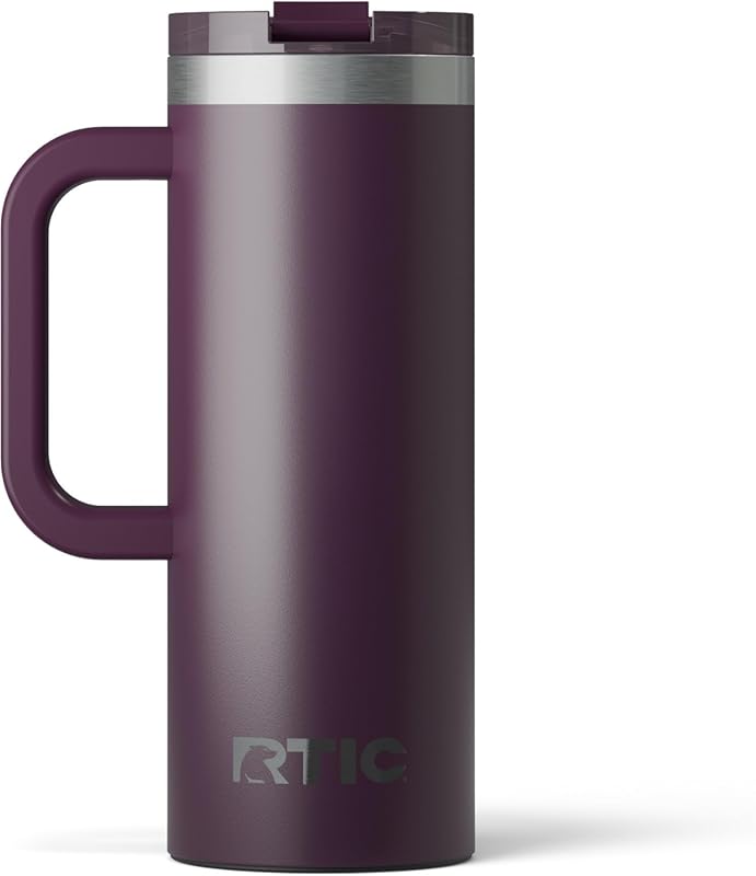 RTIC 20oz Plum Road Trip Travel Mug with Ceramic Lining, Double Wall V