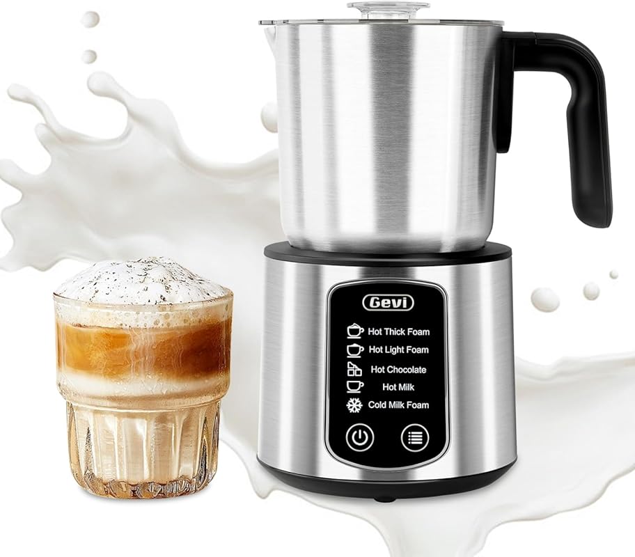 Gevi 5-in-1 Hot Chocolate Maker with 17oz Stainless Steel Milk Frother