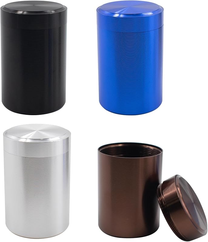 4-Piece Aluminum Airtight Storage Jars with Lids, Smell-Proof Multipur